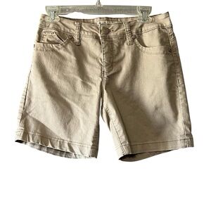 Royalty For Me Khaki Bermuda Shorts Size 4 Mid Rise Stretch Casual Summer